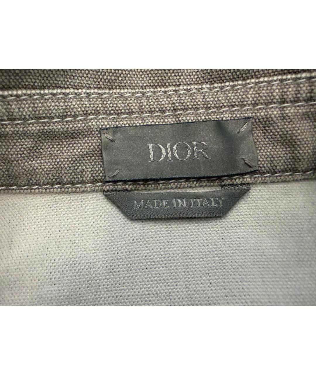 CHRISTIAN DIOR Серая хлопковая кэжуал рубашка, фото 7
