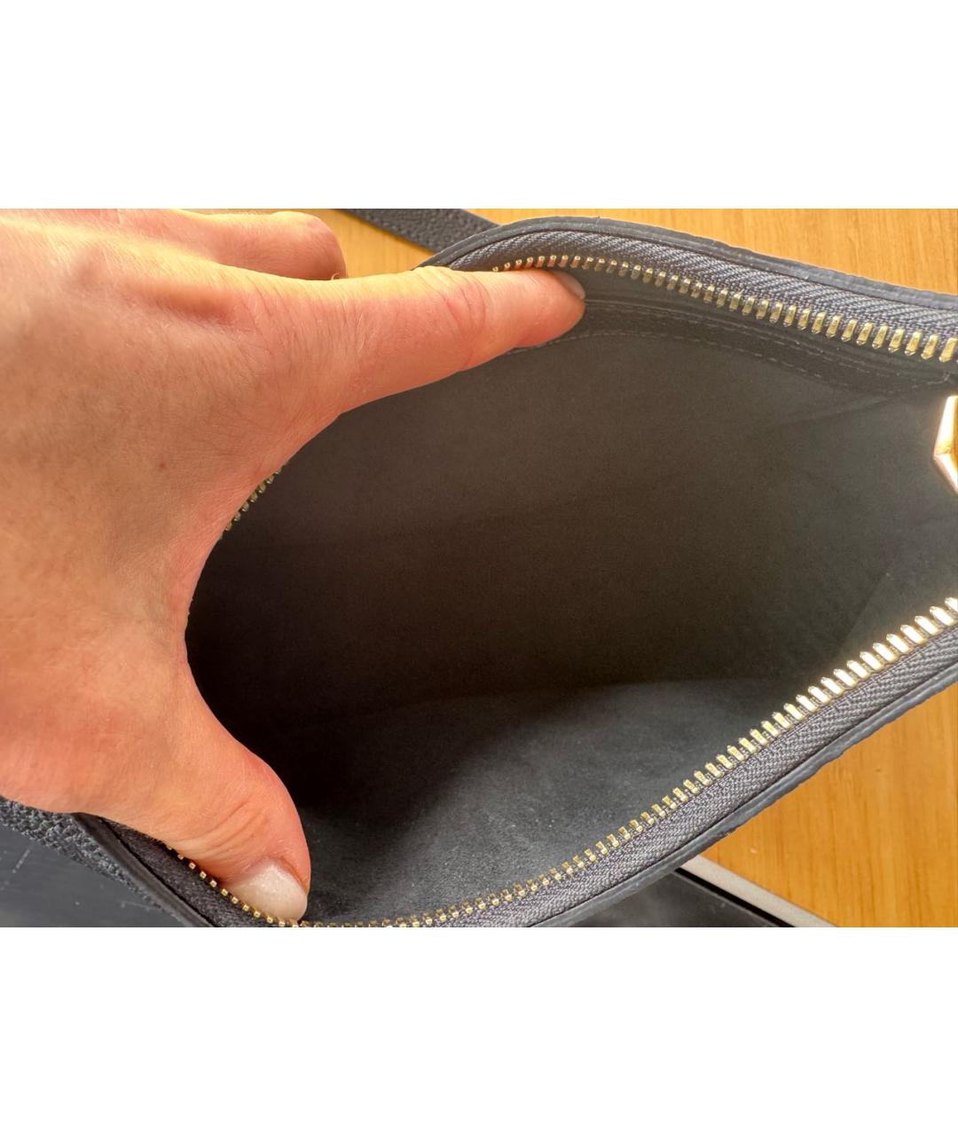 LOUIS VUITTON Черная кожаная сумка через плечо, фото 4