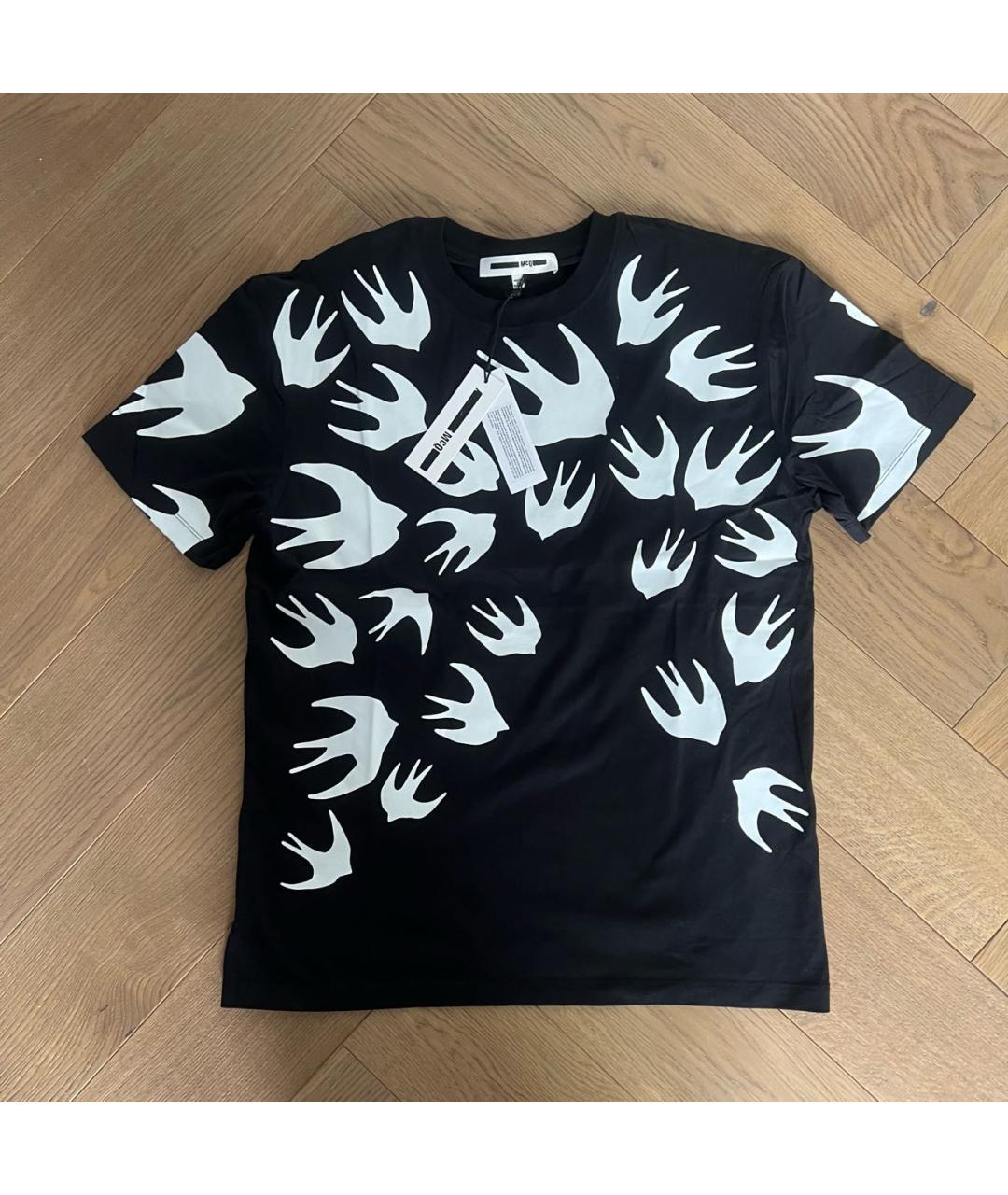 MCQ ALEXANDER MCQUEEN Черная хлопковая футболка, фото 2