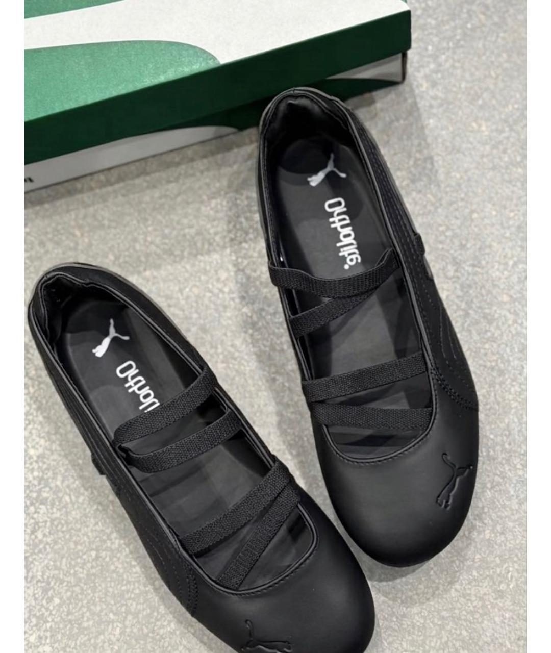 PUMA Черные балетки из искусственной кожи, фото 5