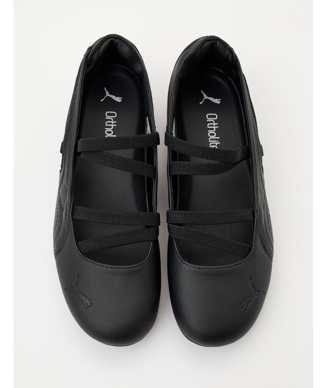 PUMA Черные балетки из искусственной кожи, фото 3