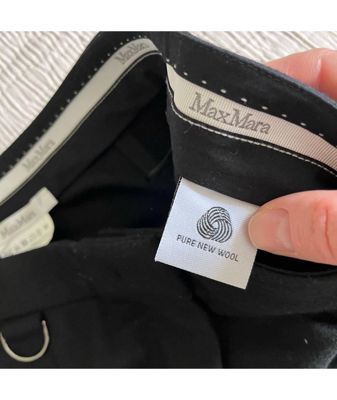 MAX MARA Черные шерстяные брюки узкие, фото 7
