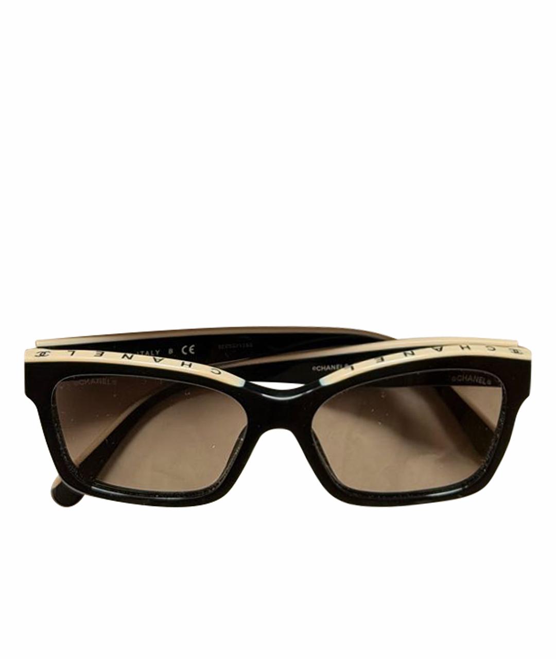 CHANEL Черные пластиковые солнцезащитные очки, фото 1