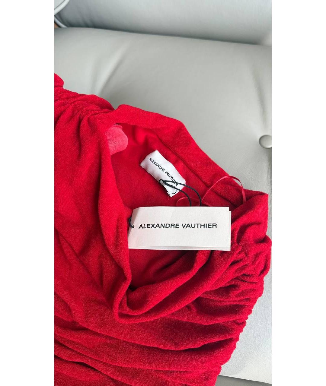 ALEXANDRE VAUTHIER Красное вискозное коктейльное платье, фото 5