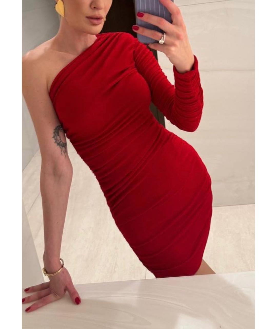 ALEXANDRE VAUTHIER Красное вискозное коктейльное платье, фото 8