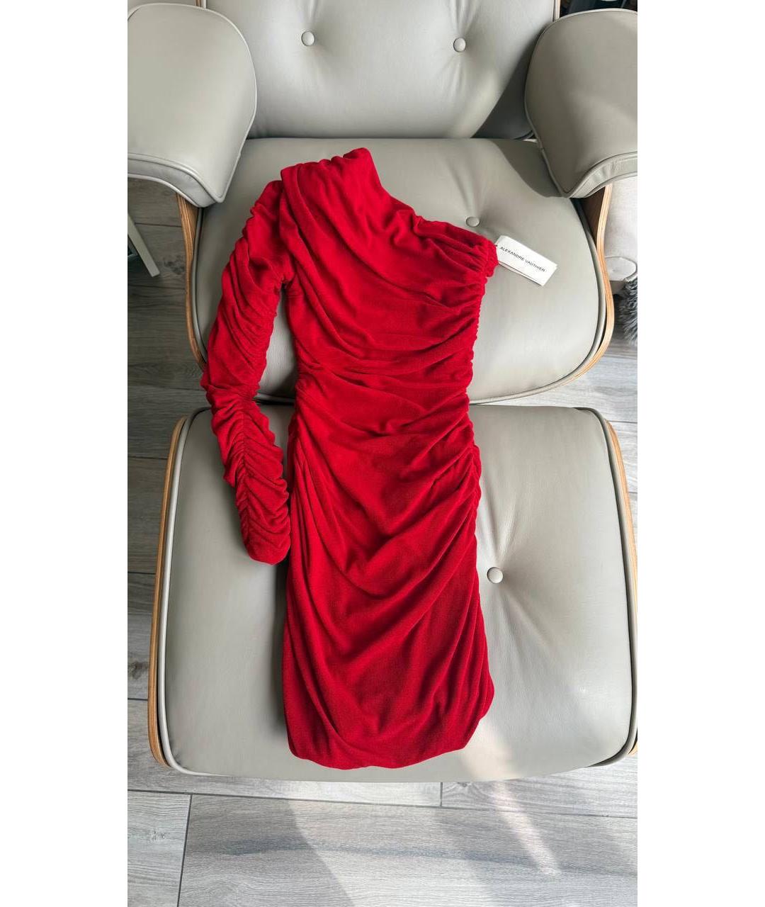 ALEXANDRE VAUTHIER Красное вискозное коктейльное платье, фото 2