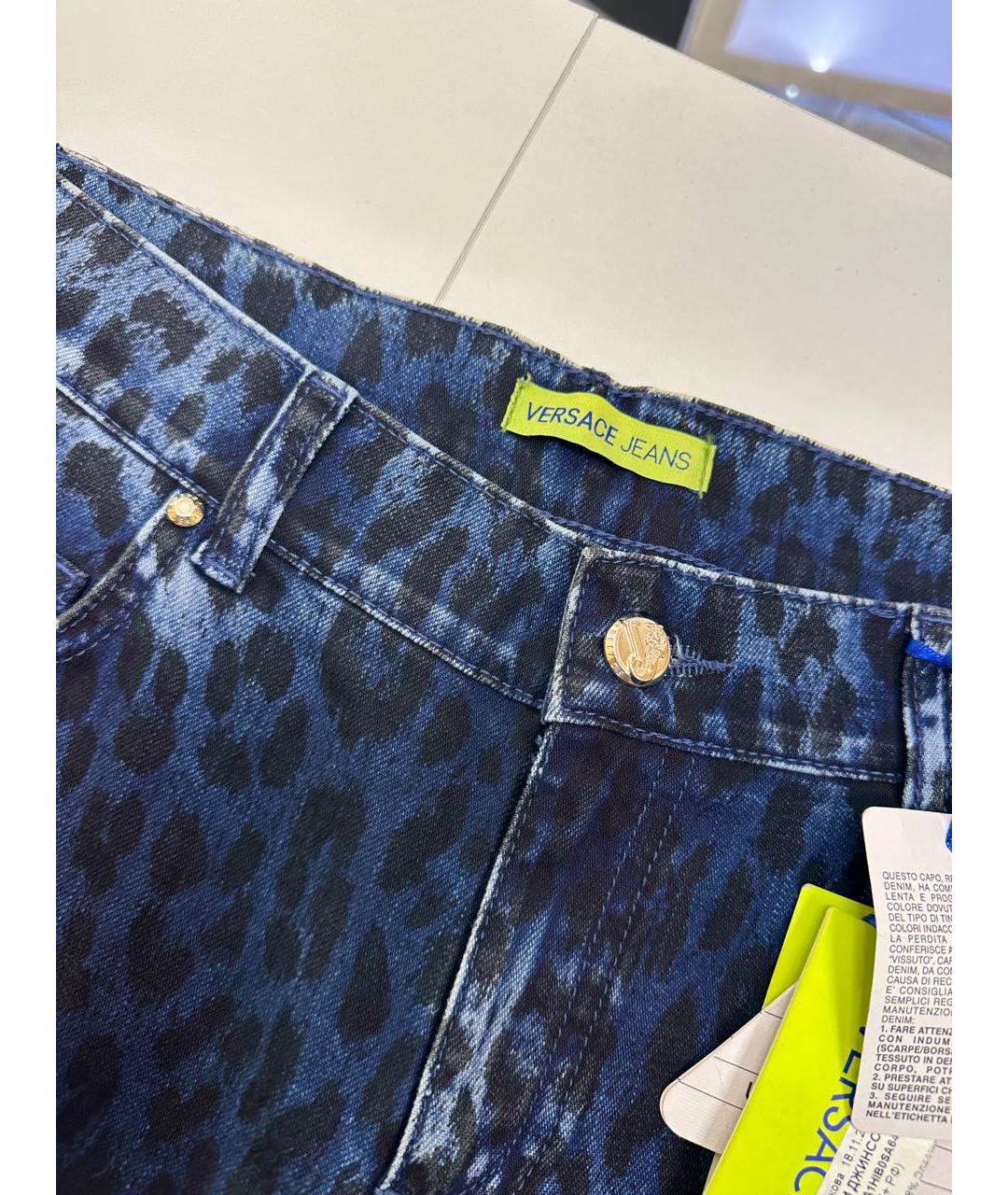 VERSACE JEANS COUTURE Синие хлопковые джинсы слим, фото 3