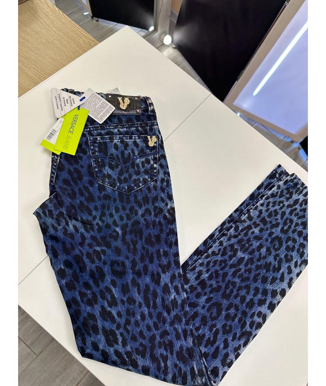 VERSACE JEANS COUTURE Синие хлопковые джинсы слим, фото 4
