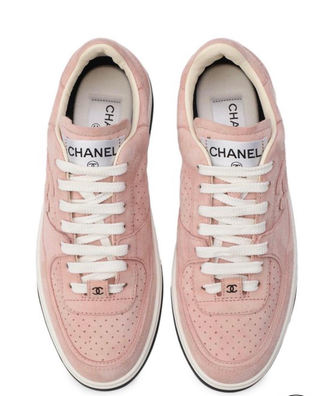 CHANEL Розовые замшевые кроссовки, фото 2