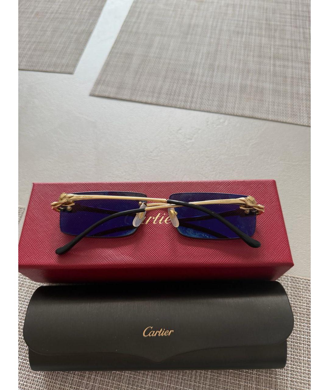 CARTIER Золотые металлические солнцезащитные очки, фото 6