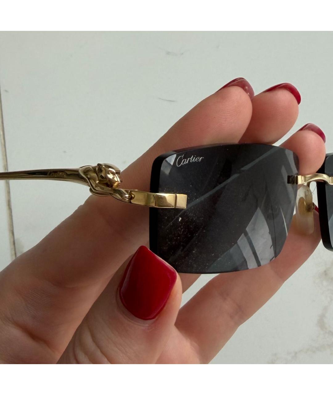 CARTIER Золотые металлические солнцезащитные очки, фото 3
