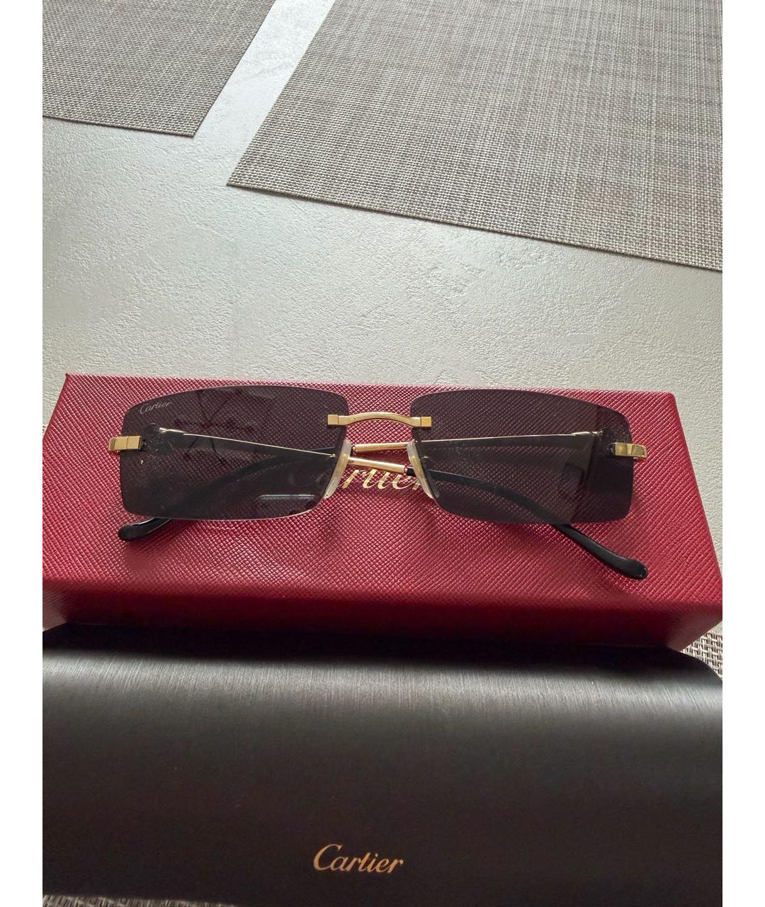CARTIER Золотые металлические солнцезащитные очки, фото 5