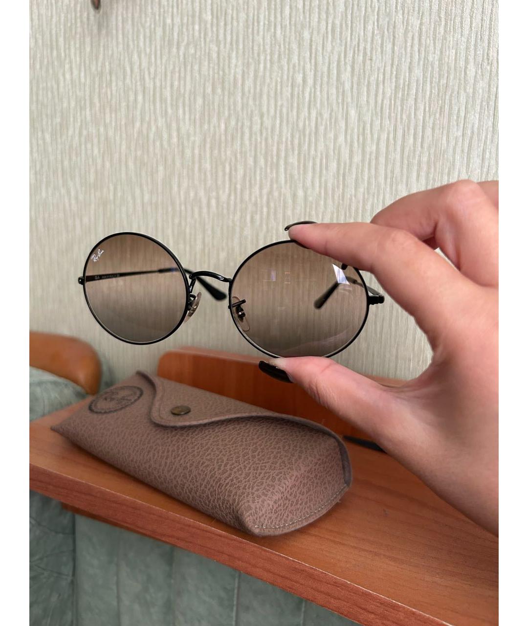 RAY BAN Коричневые металлические солнцезащитные очки, фото 3