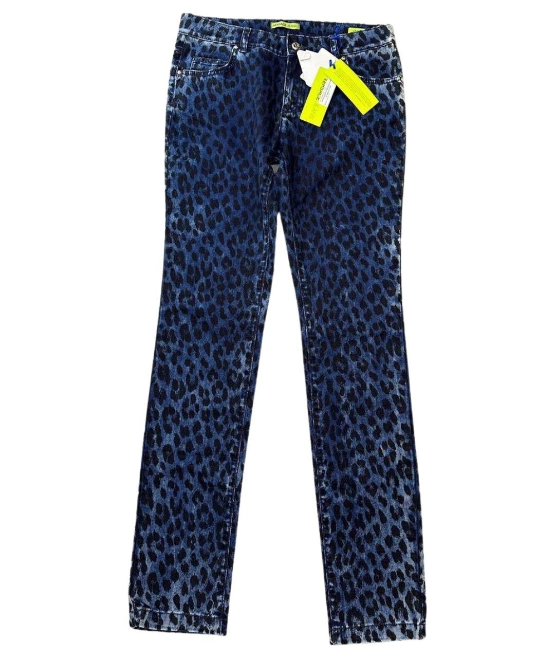 VERSACE JEANS COUTURE Синие хлопко-эластановые джинсы слим, фото 1