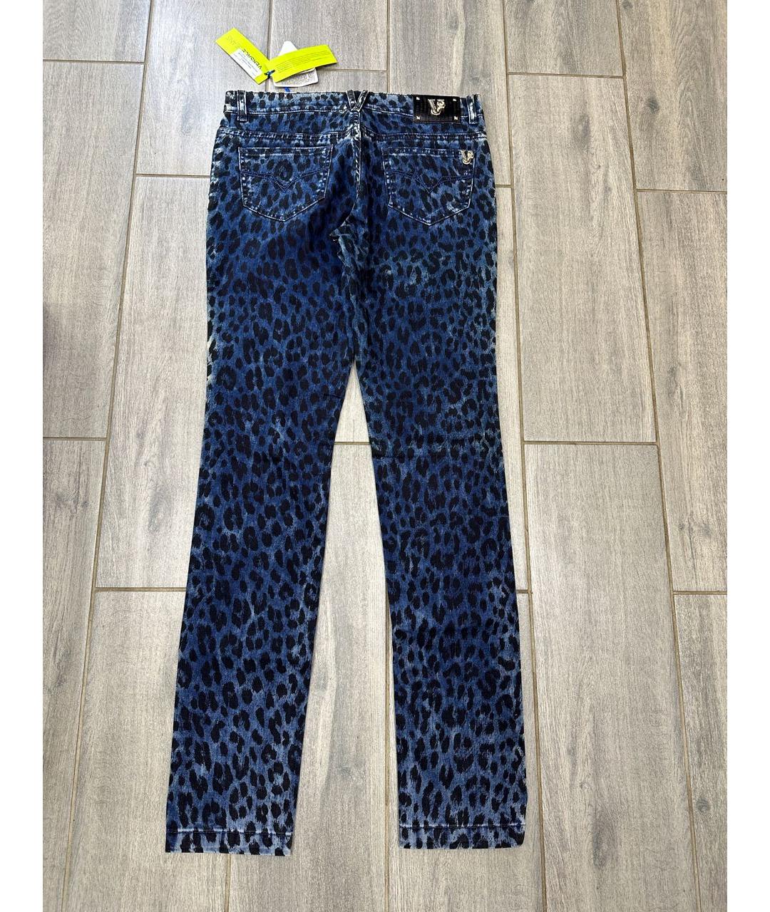 VERSACE JEANS COUTURE Синие хлопко-эластановые джинсы слим, фото 2