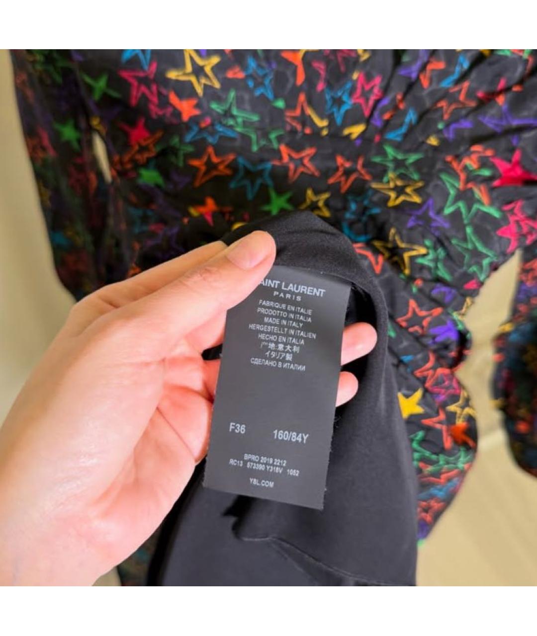 SAINT LAURENT Мульти вискозное коктейльное платье, фото 6