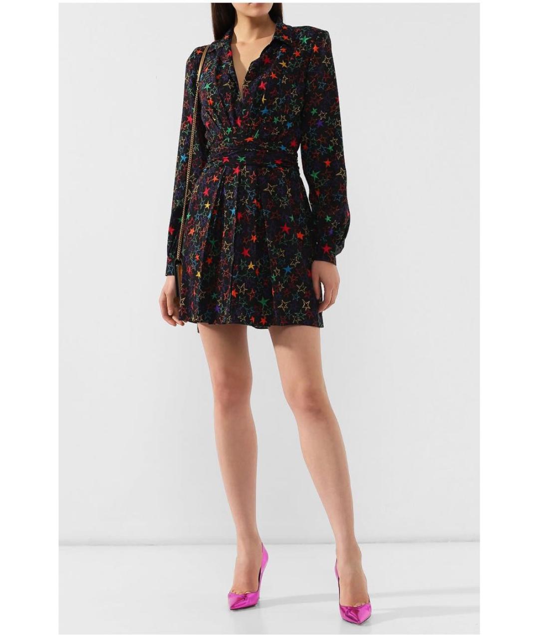 SAINT LAURENT Мульти вискозное коктейльное платье, фото 2