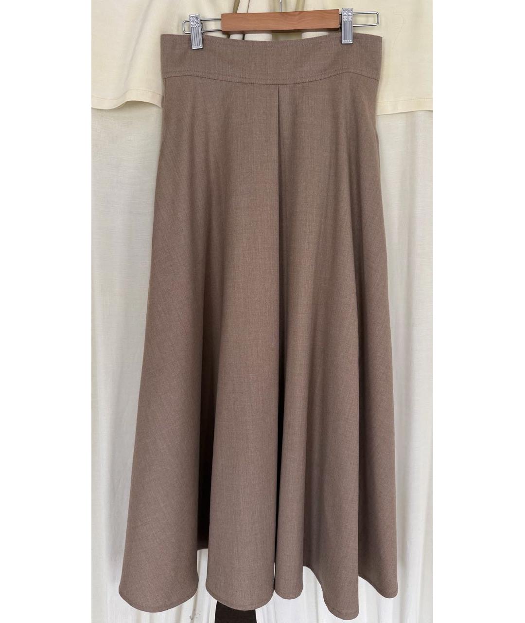 WEEKEND MAX MARA Коричневая шерстяная юбка макси, фото 6