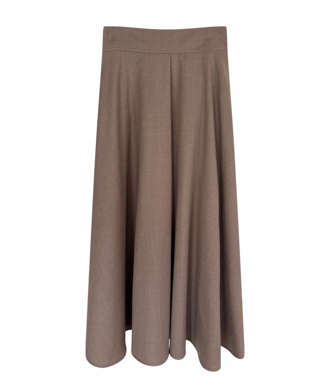 WEEKEND MAX MARA Коричневая шерстяная юбка макси, фото 1
