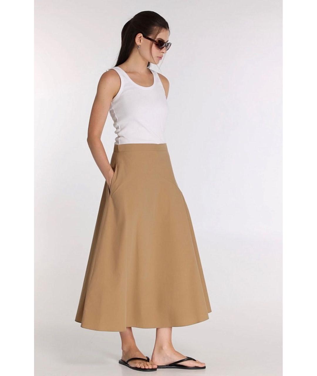 WEEKEND MAX MARA Коричневая шерстяная юбка макси, фото 5