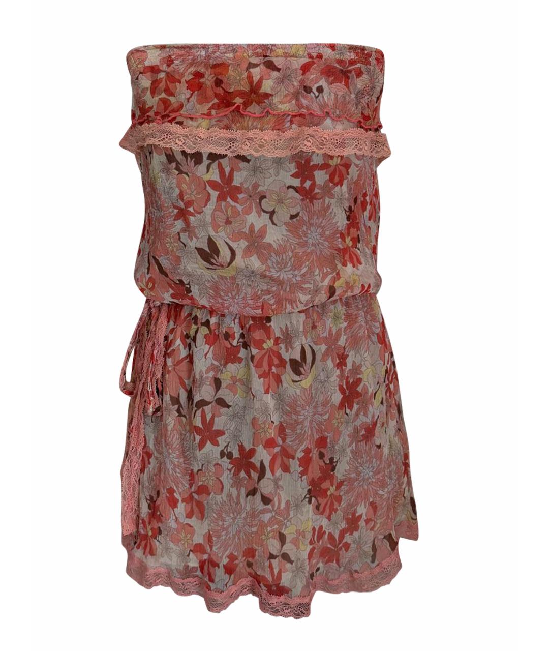 MISS BLUMARINE Розовое шифоновое коктейльное платье, фото 1