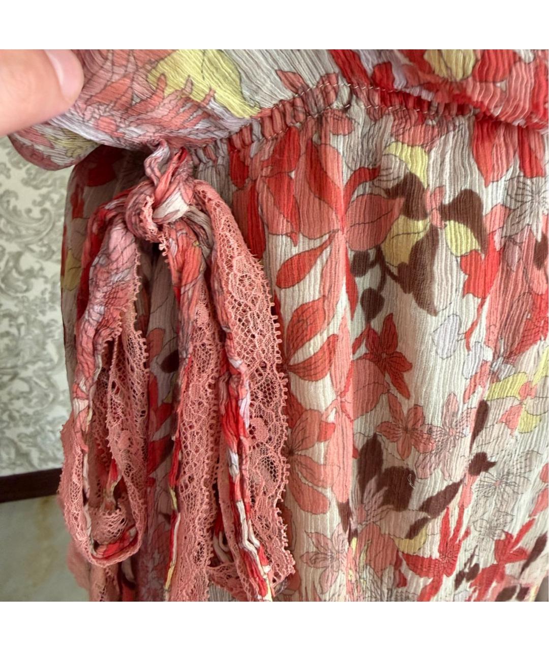 MISS BLUMARINE Розовое шифоновое коктейльное платье, фото 2