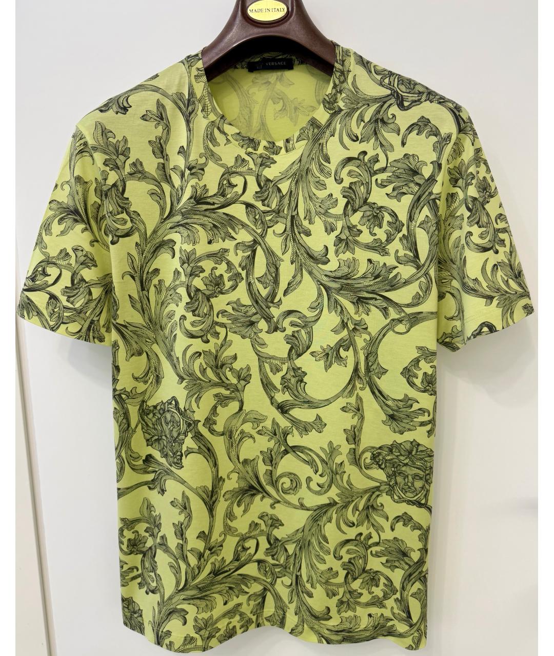 VERSACE Зеленая хлопковая футболка, фото 2