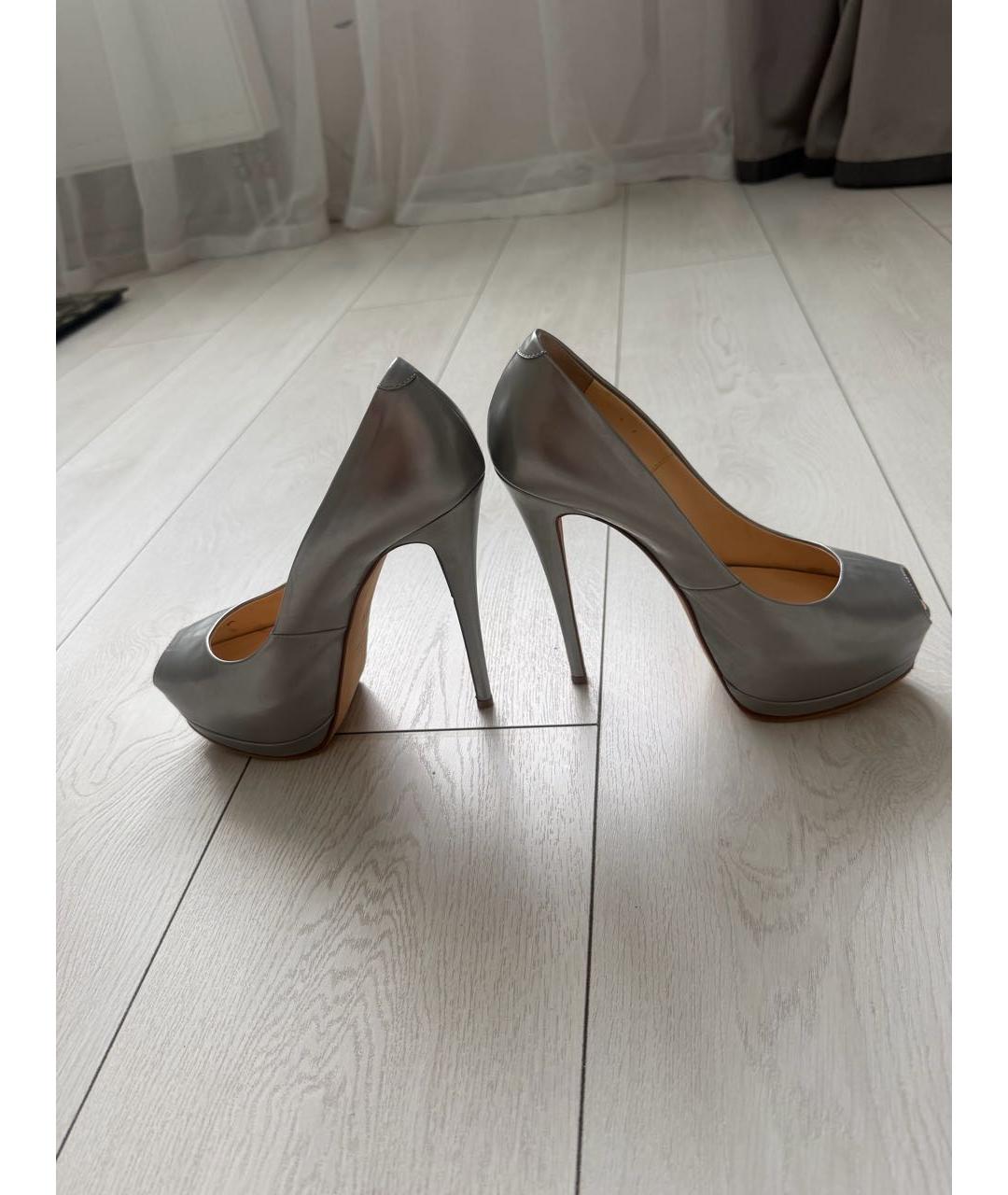 GIUSEPPE ZANOTTI DESIGN Серебряные кожаные туфли, фото 5