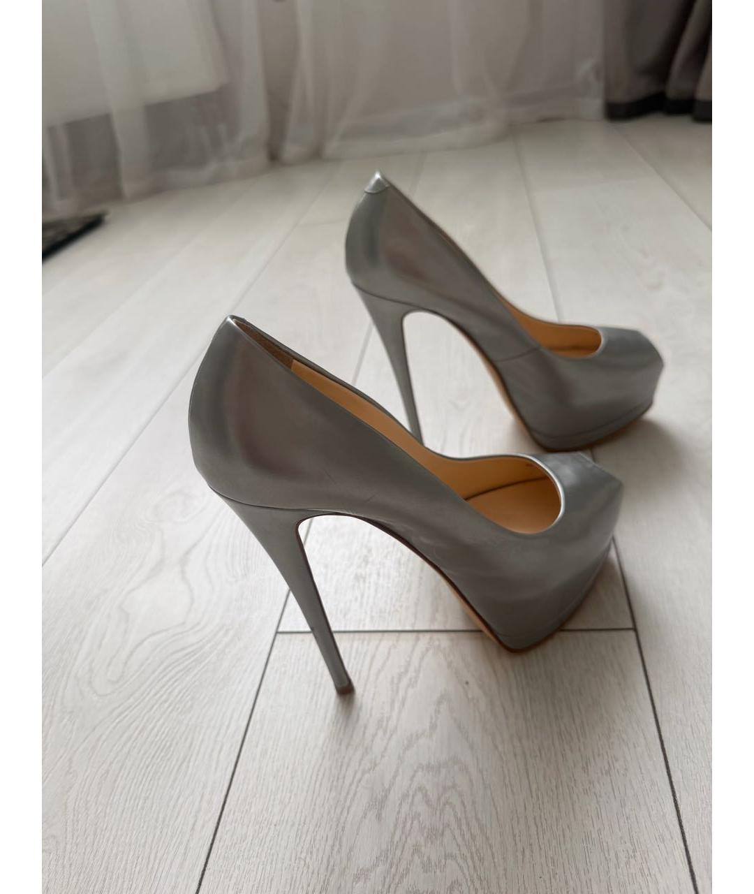 GIUSEPPE ZANOTTI DESIGN Серебряные кожаные туфли, фото 4