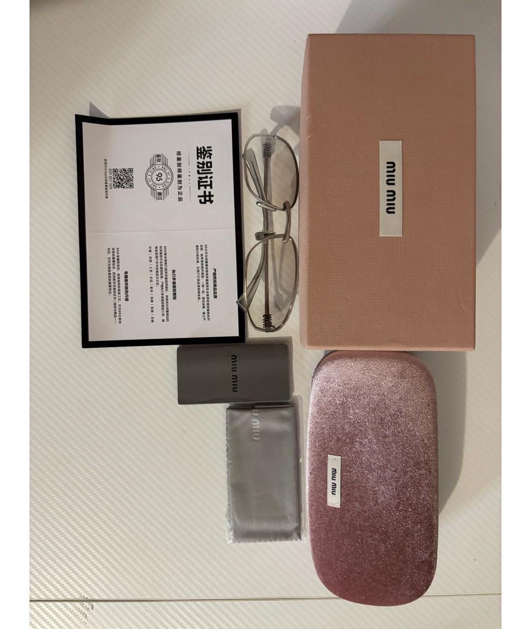 MIU MIU Серебряные металлические солнцезащитные очки, фото 3