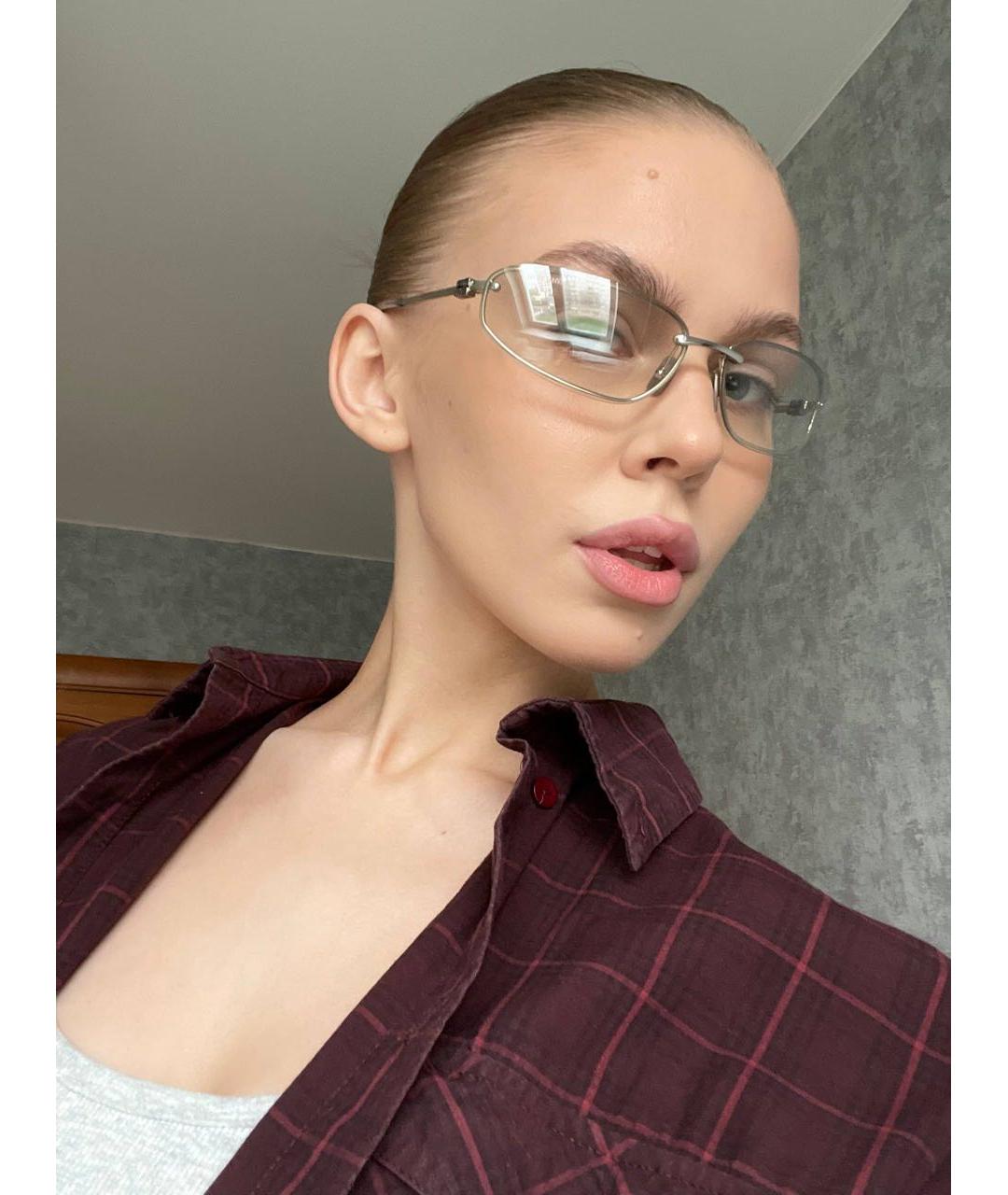 MIU MIU Серебряные металлические солнцезащитные очки, фото 8