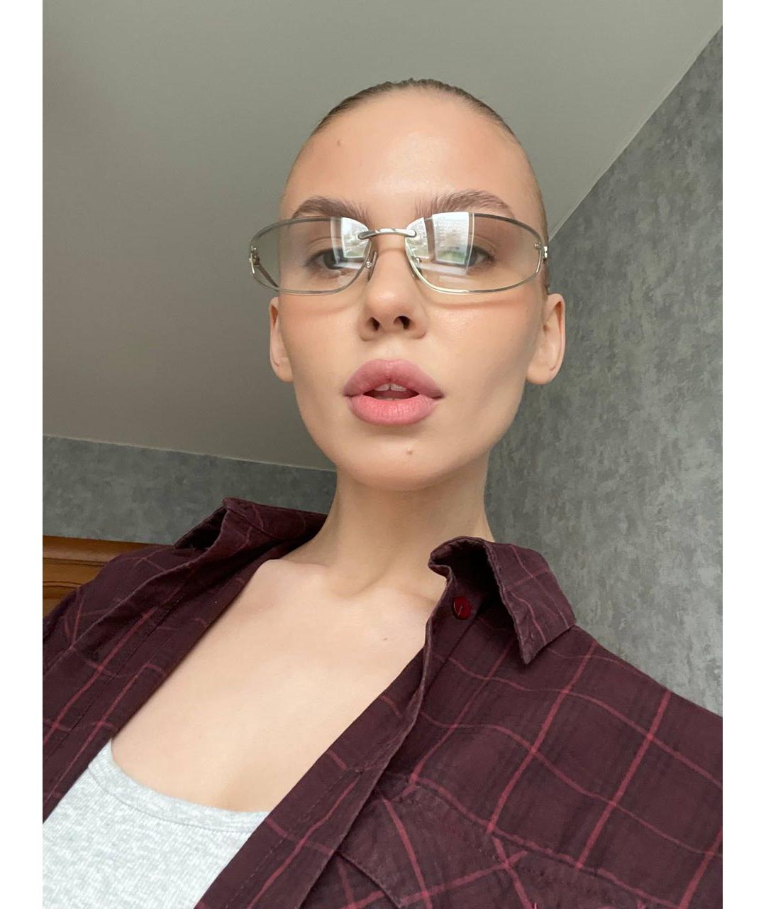 MIU MIU Серебряные металлические солнцезащитные очки, фото 7