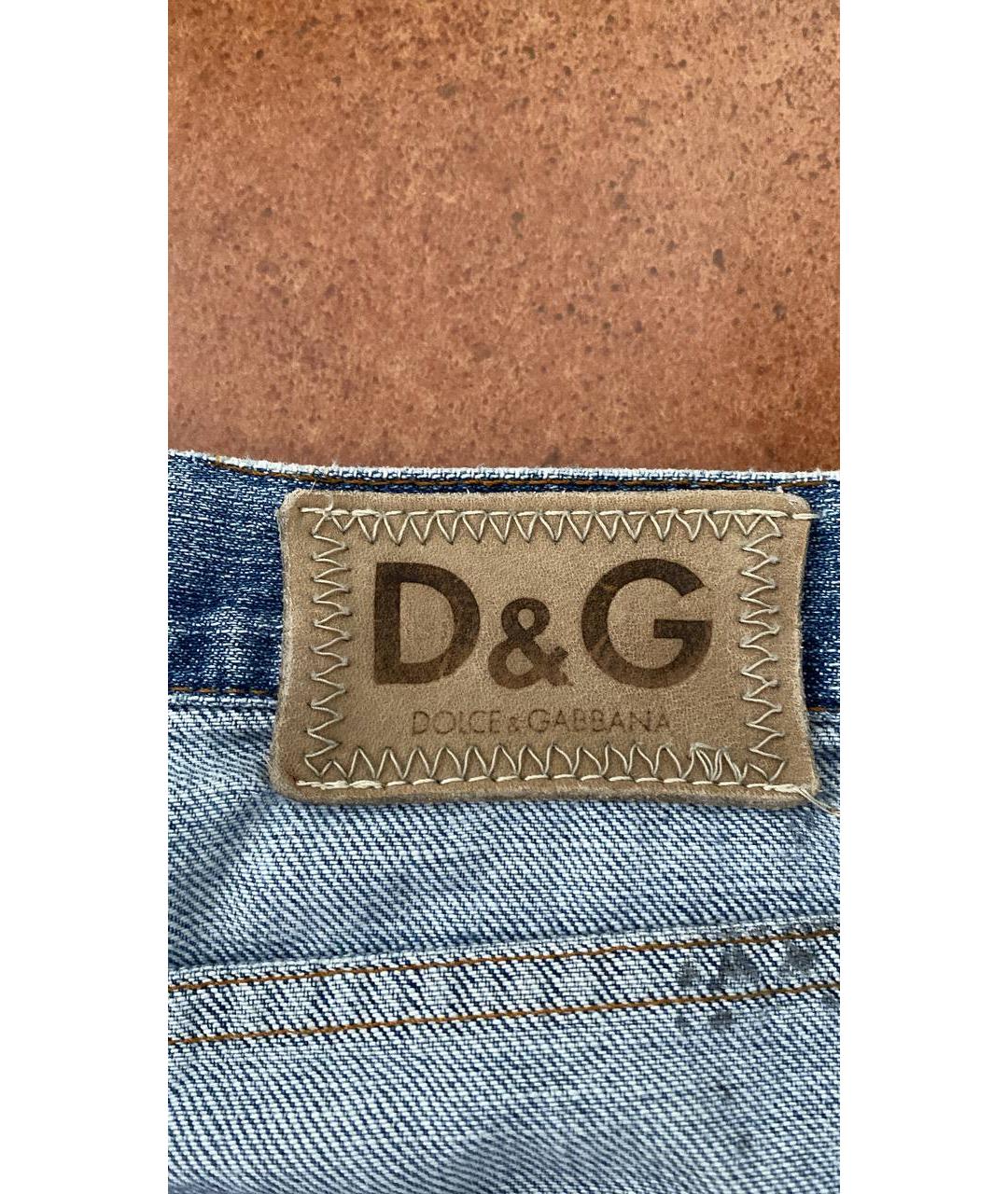 DOLCE&GABBANA Голубые хлопковые джинсы, фото 4