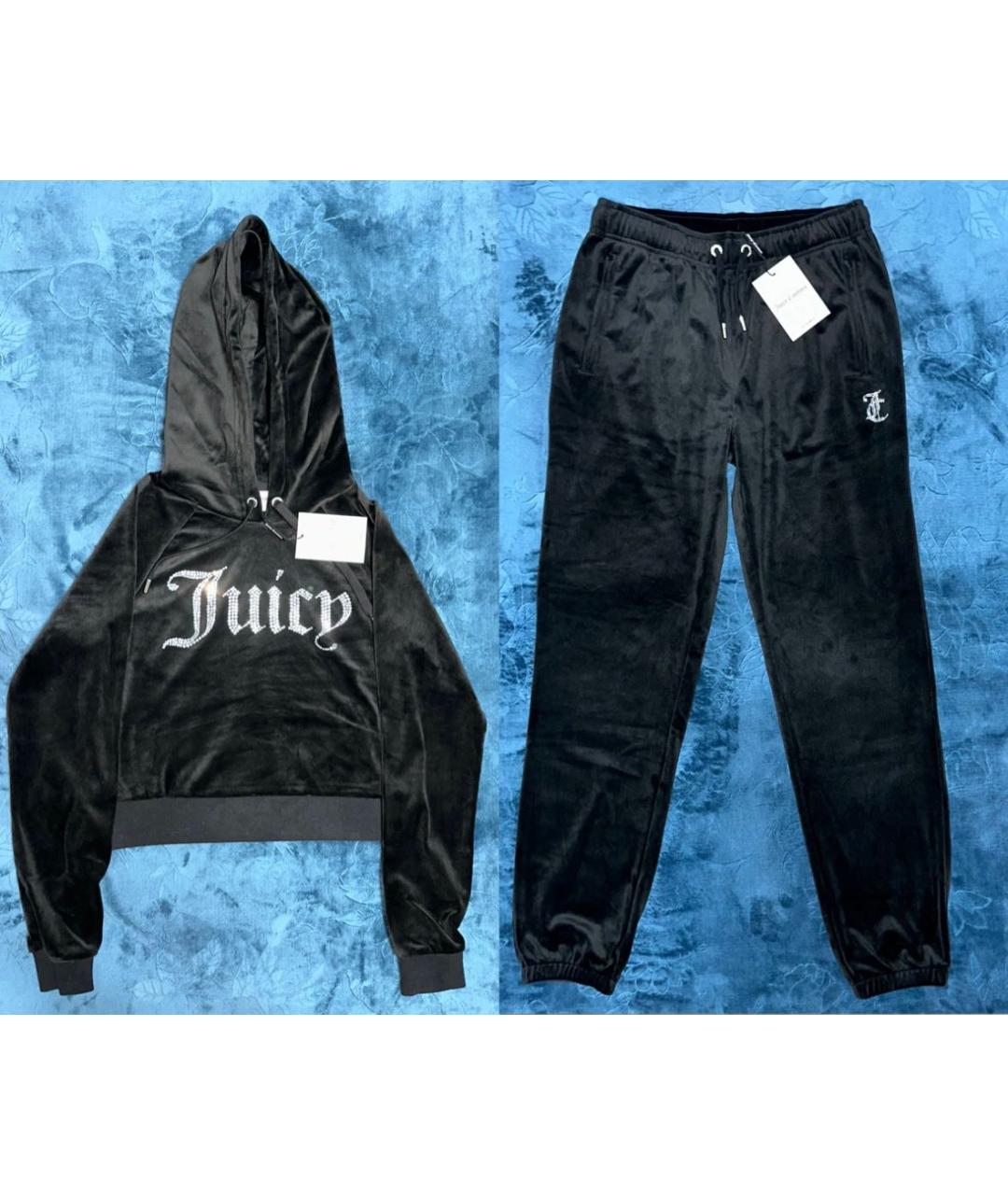 JUICY COUTURE Черный велюровый костюм с брюками, фото 9