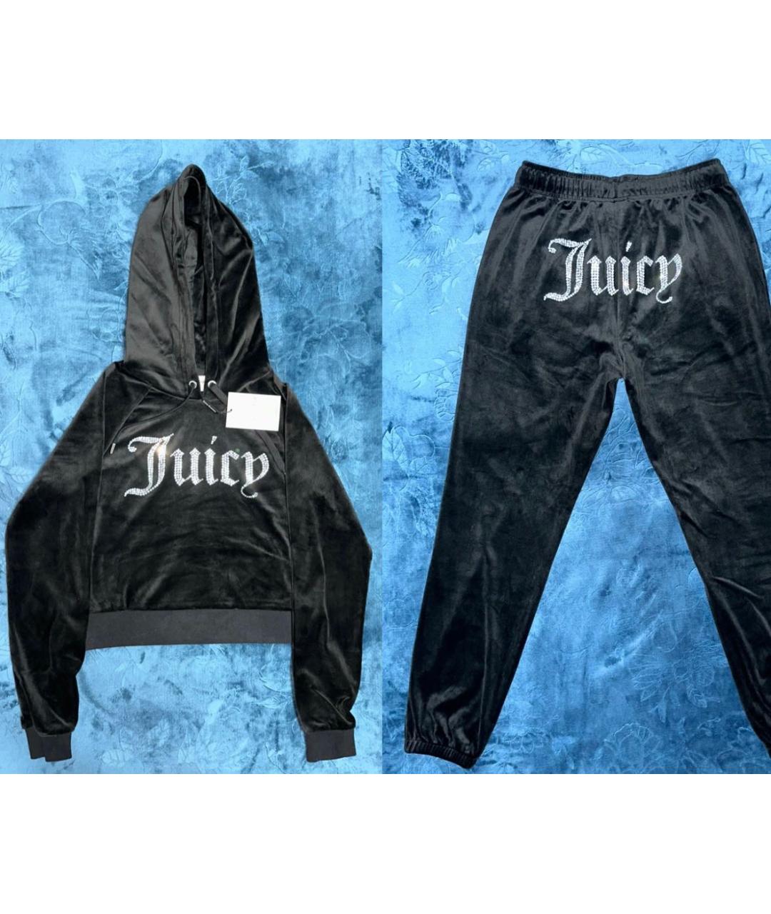 JUICY COUTURE Черный велюровый костюм с брюками, фото 2