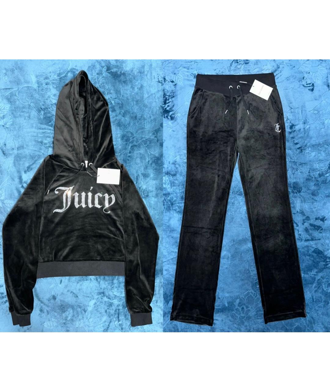 JUICY COUTURE Черный велюровый костюм с брюками, фото 8