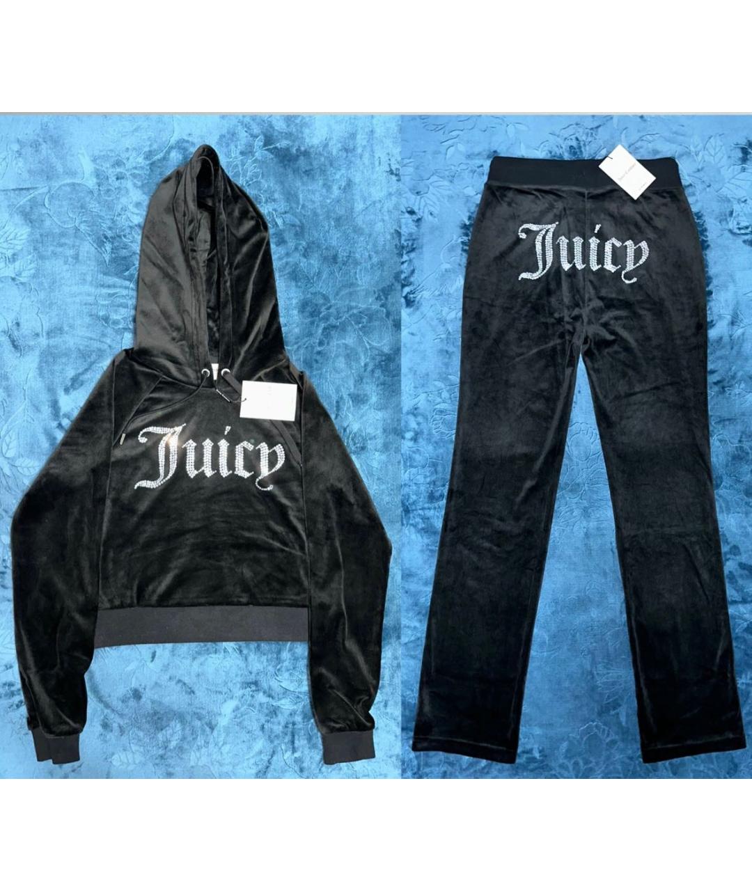 JUICY COUTURE Черный велюровый костюм с брюками, фото 2