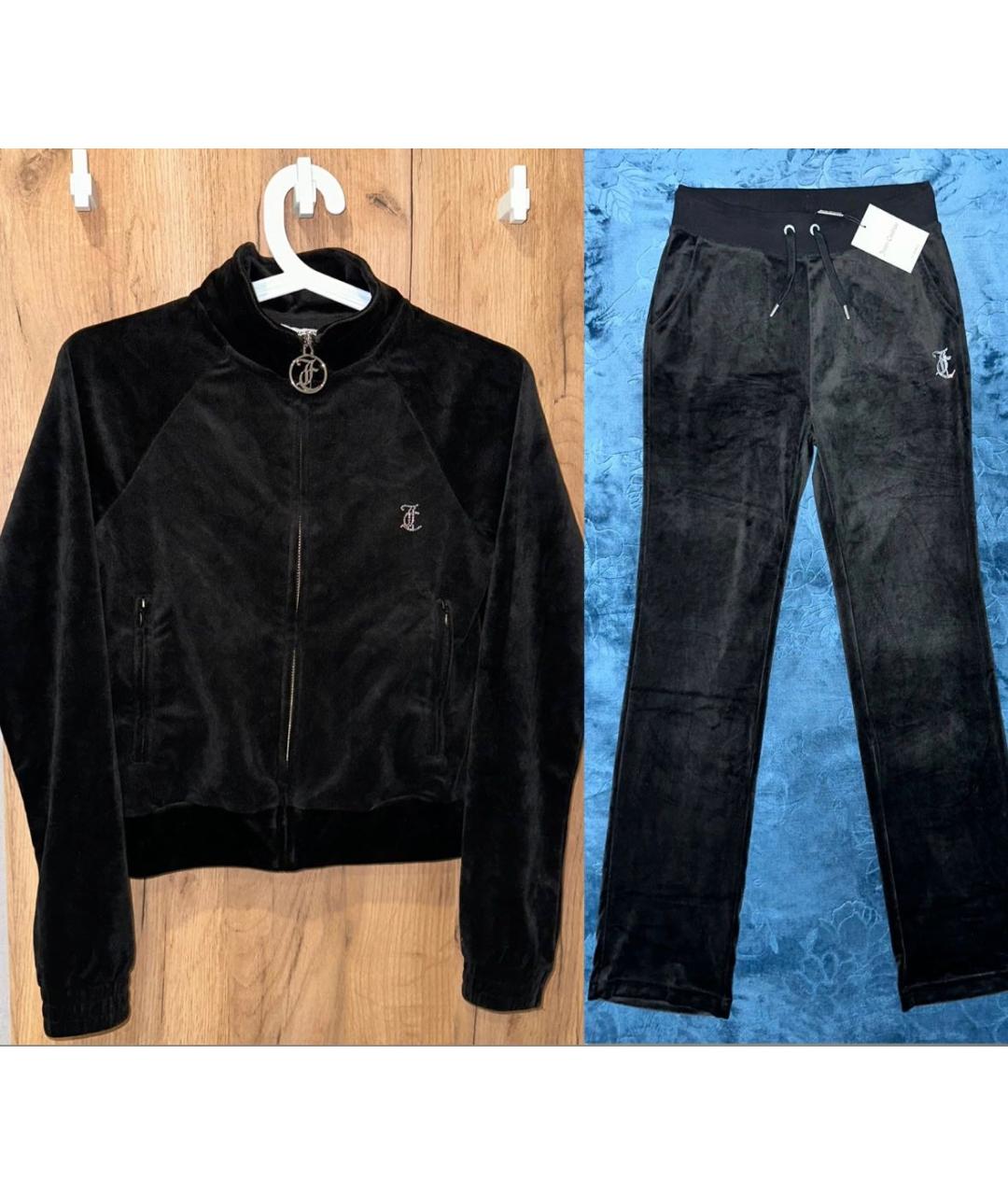 JUICY COUTURE Черный велюровый костюм с брюками, фото 8