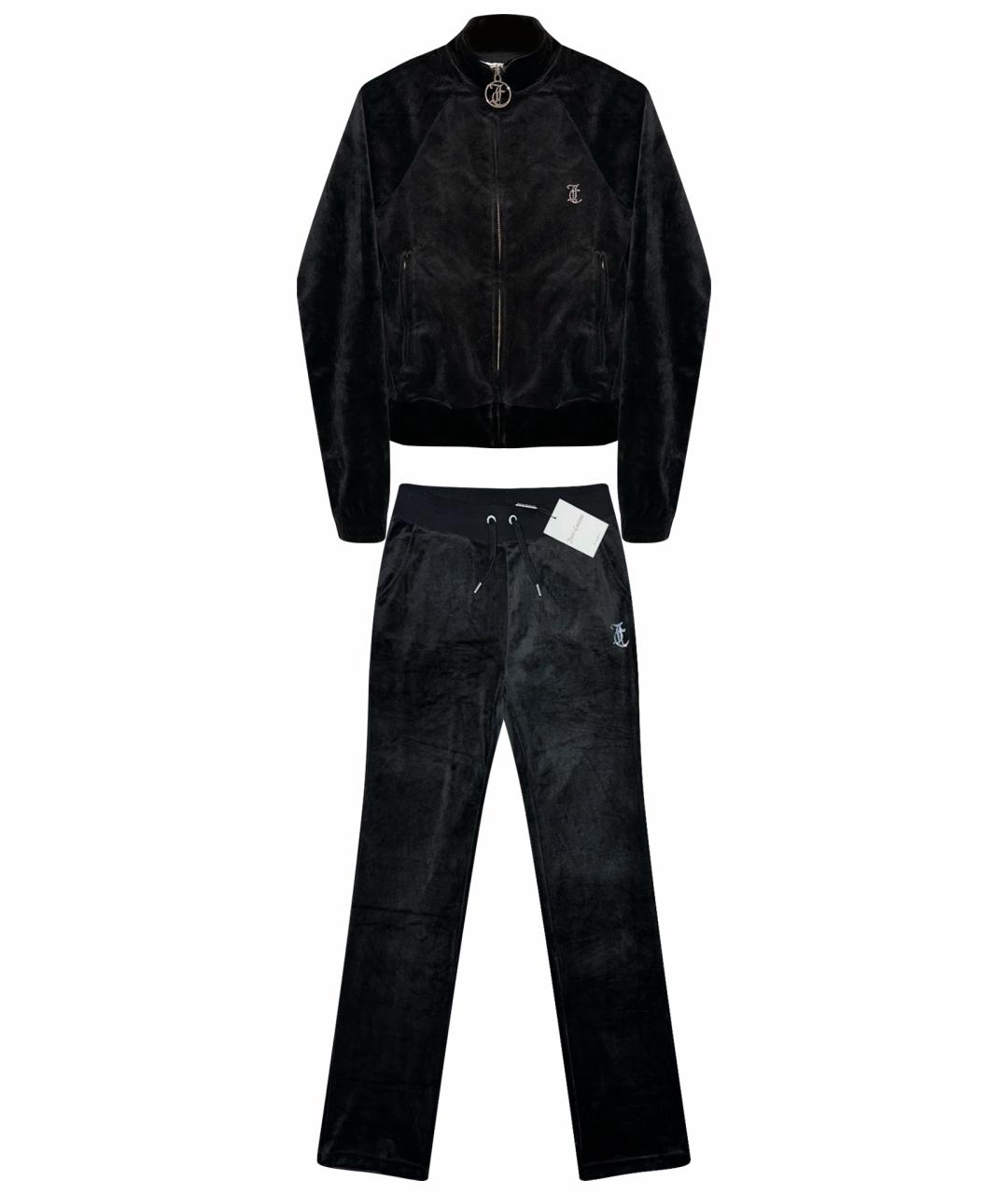 JUICY COUTURE Черный велюровый костюм с брюками, фото 1
