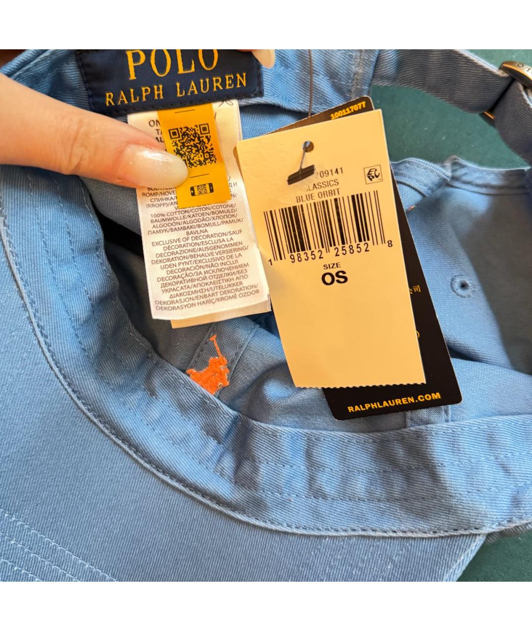 POLO RALPH LAUREN Голубая хлопковая кепка, фото 4