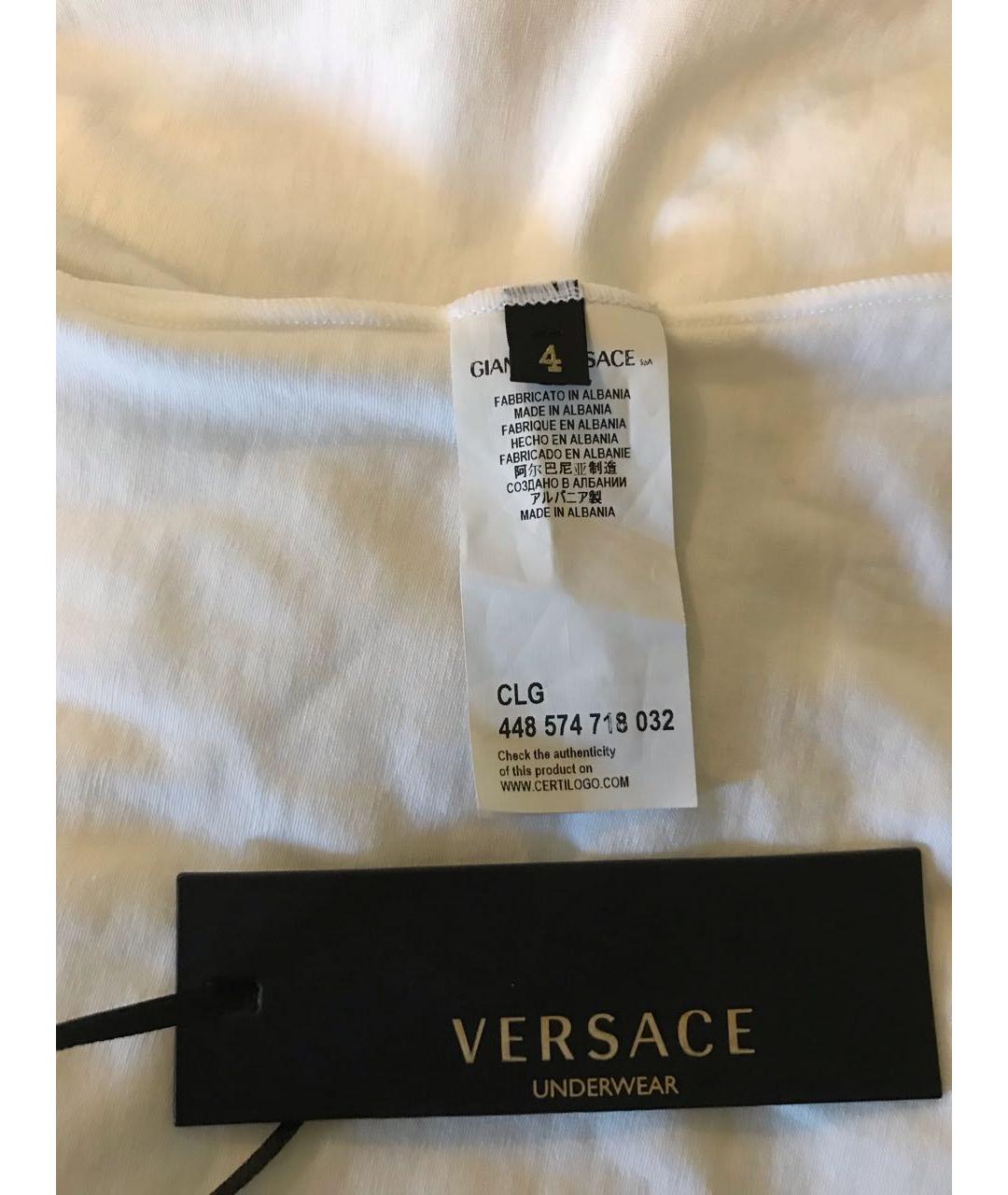 VERSACE Белое хлопковое повседневное платье, фото 3