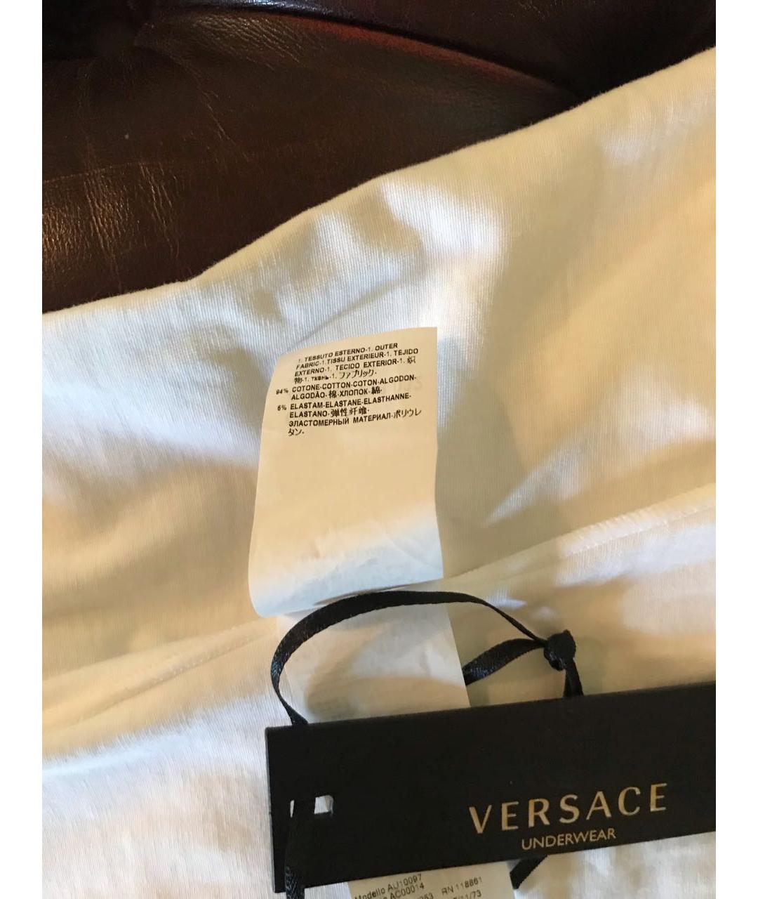 VERSACE Белое хлопковое повседневное платье, фото 4