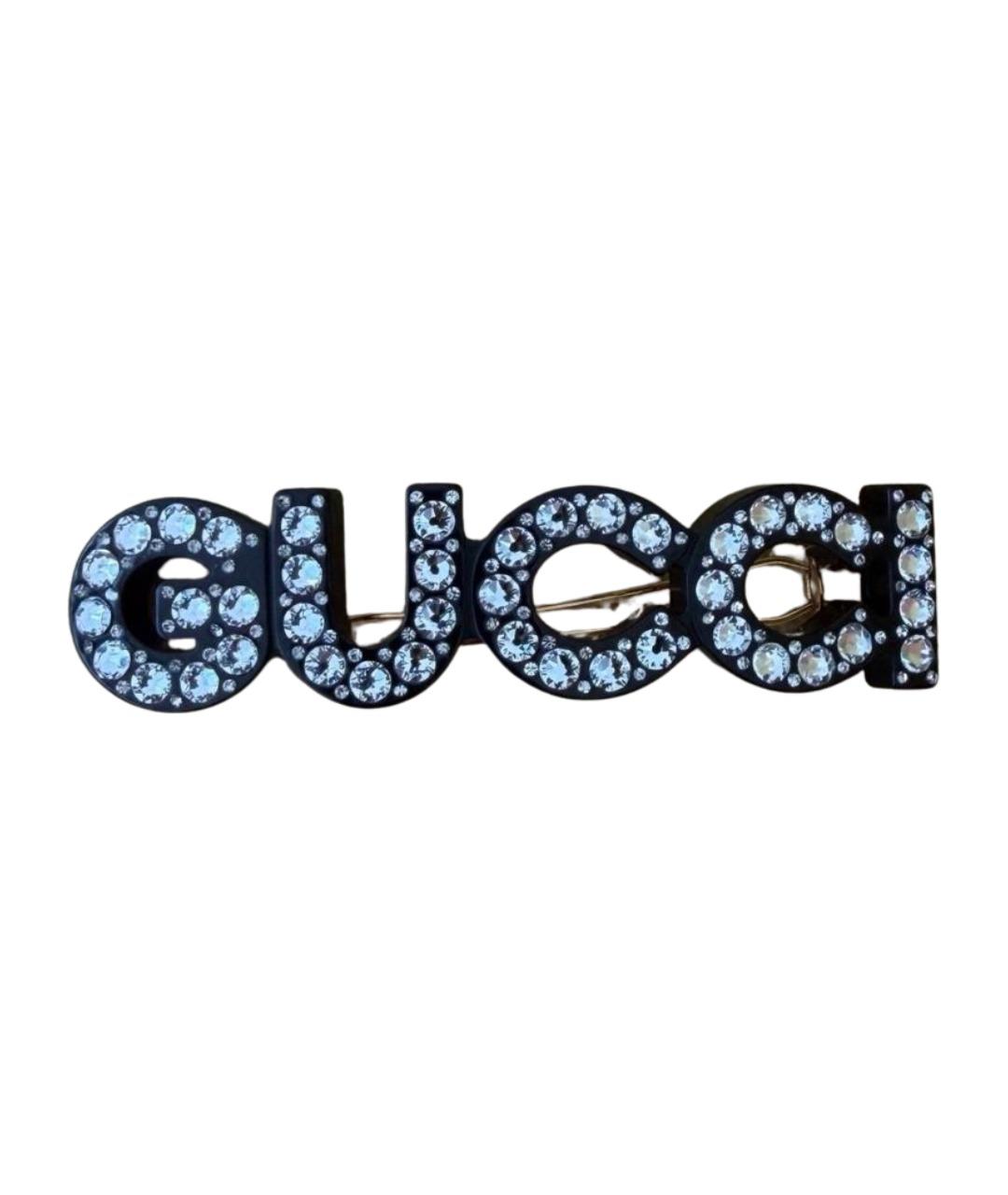 GUCCI Черная пластиковая булавка / брошь, фото 1
