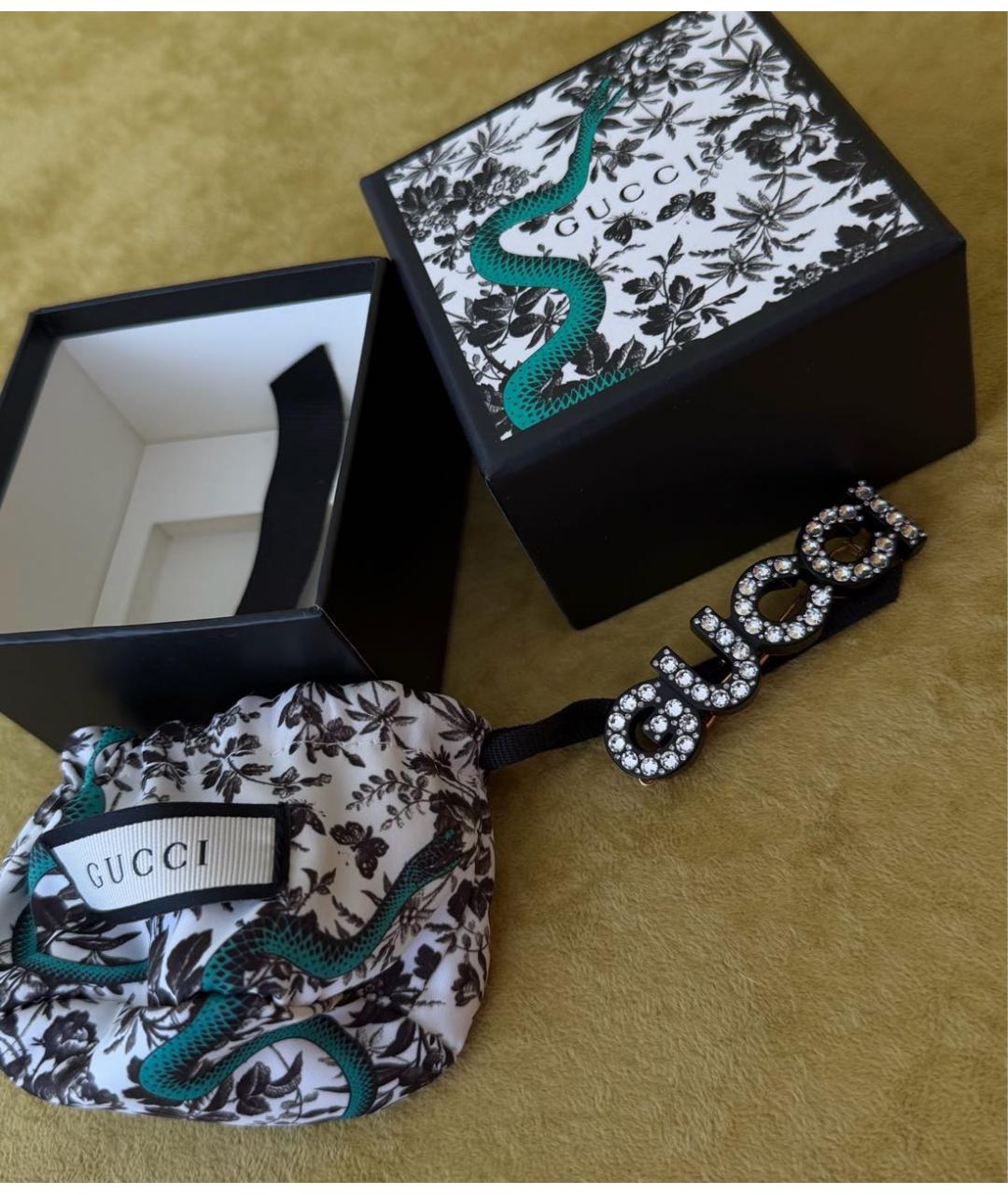 GUCCI Черная пластиковая булавка / брошь, фото 4