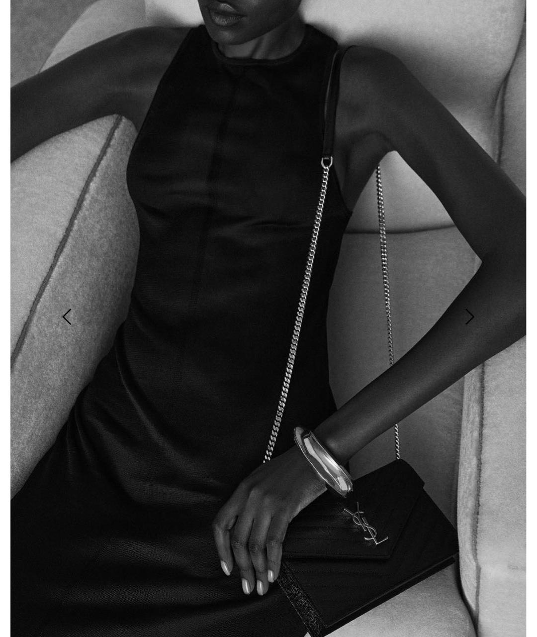 SAINT LAURENT Черная кожаная сумка через плечо, фото 8