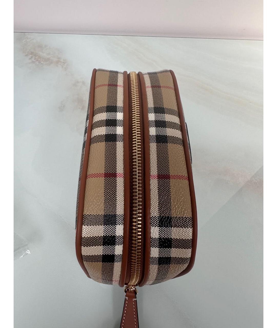 BURBERRY Бежевая кожаная косметичка, фото 4