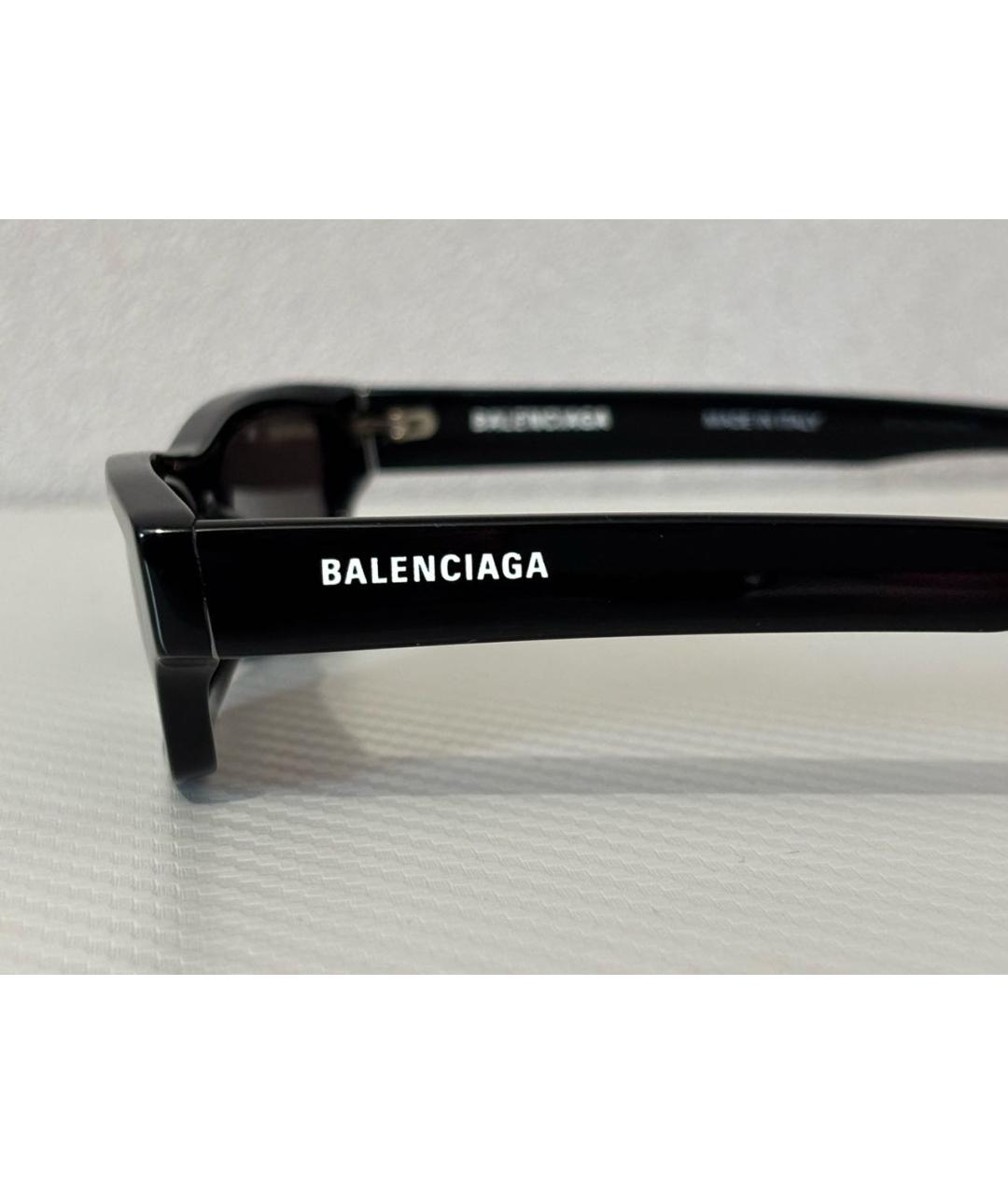 BALENCIAGA Черные пластиковые солнцезащитные очки, фото 4