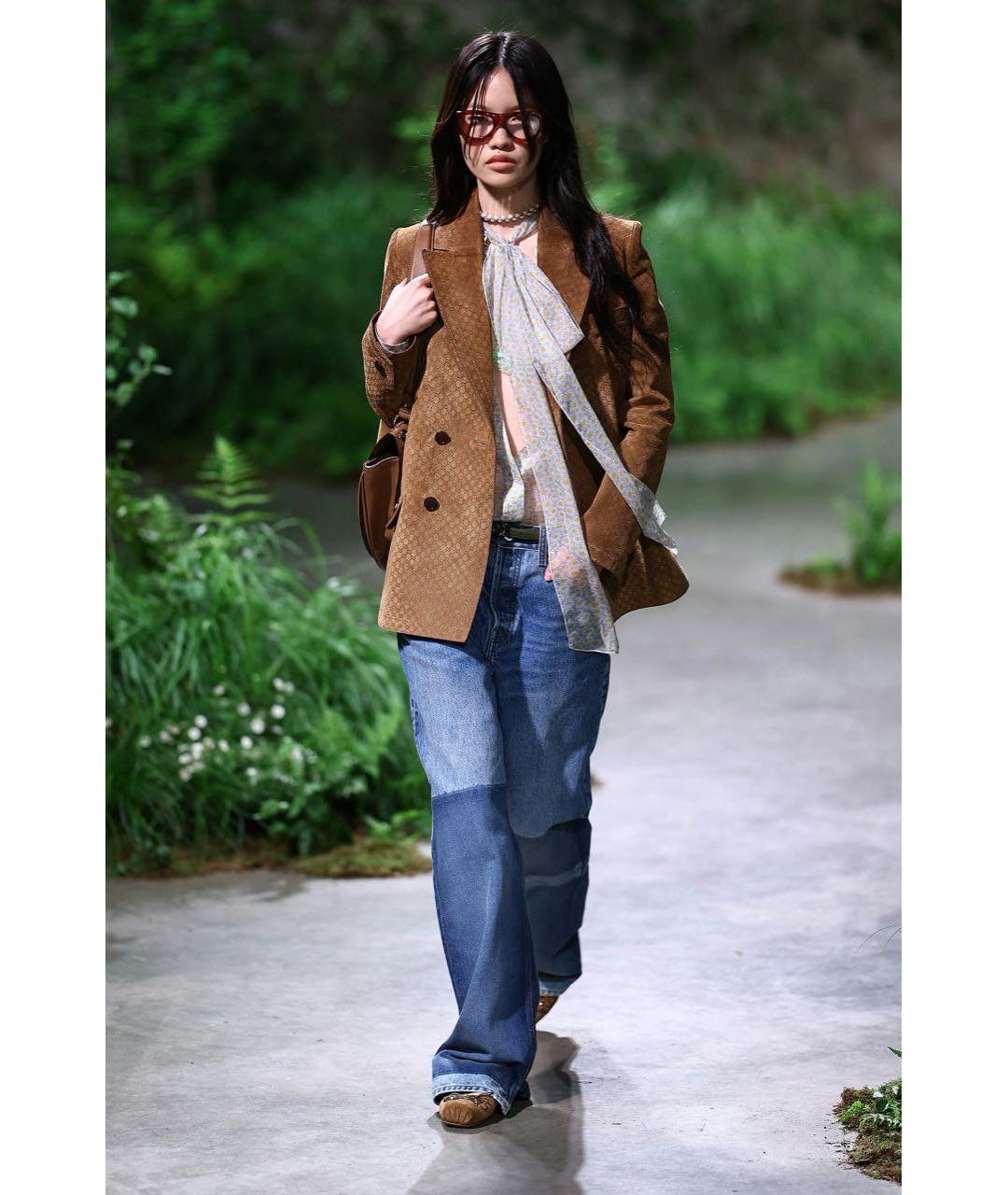 GUCCI Синие хлопковые прямые джинсы, фото 2