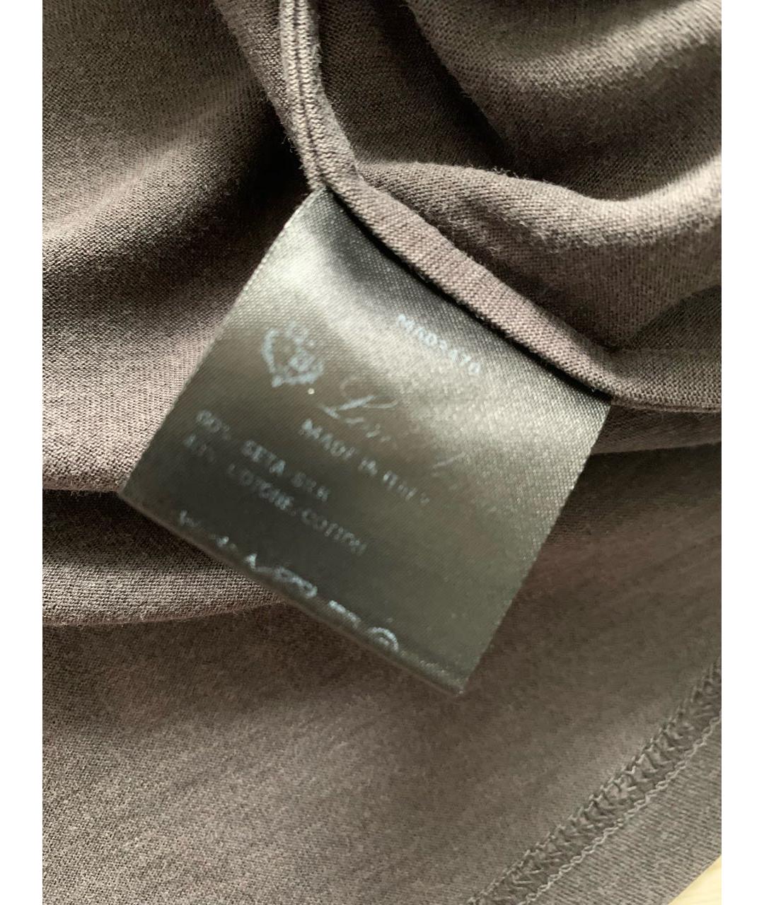 LORO PIANA Серая хлопковая футболка, фото 5