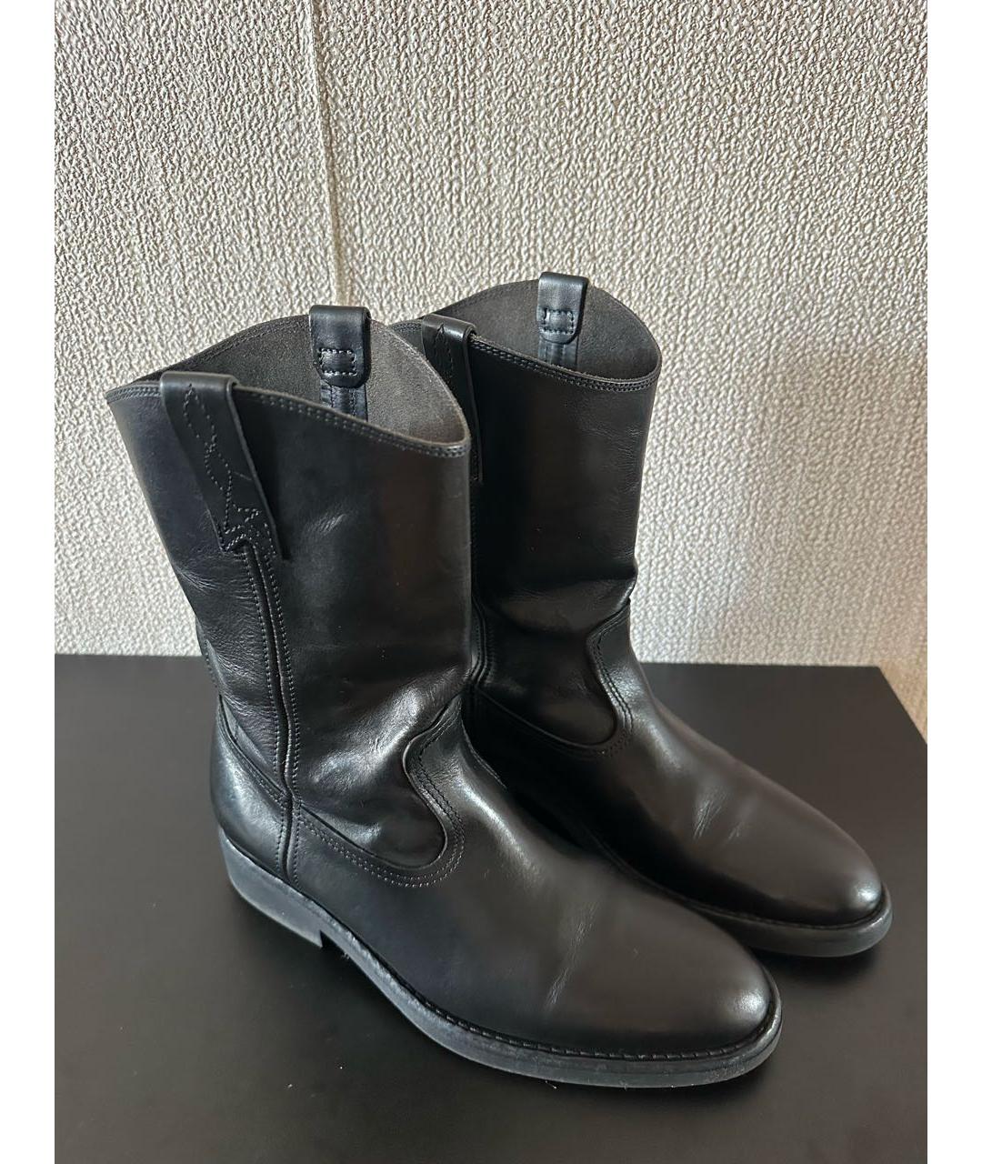 GOLDEN GOOSE DELUXE BRAND Черные кожаные полусапоги, фото 5